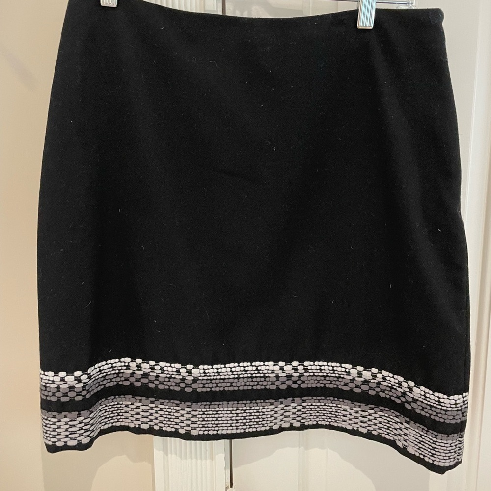 Boden Wool Mini Skirt with Border Stitching Detail